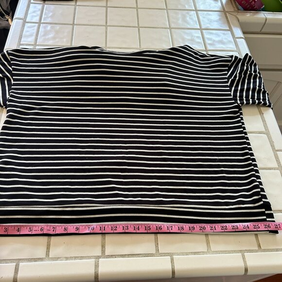 Plus Size Time and Tru Black & White Striped Cowl Neck Sweater (XXL / 22W) - Picture 8 of 10